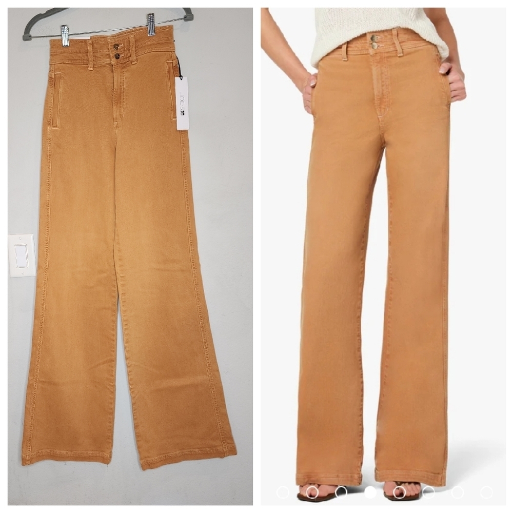 NWT Joe's Jeans Allana Almond Brown Vintage Stretch‎ Wideleg Jeans Size 24